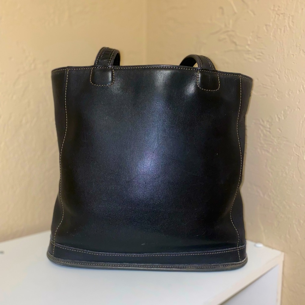 Vintage Coach Bucket Bag Large Dark Navy Shoulder Bag